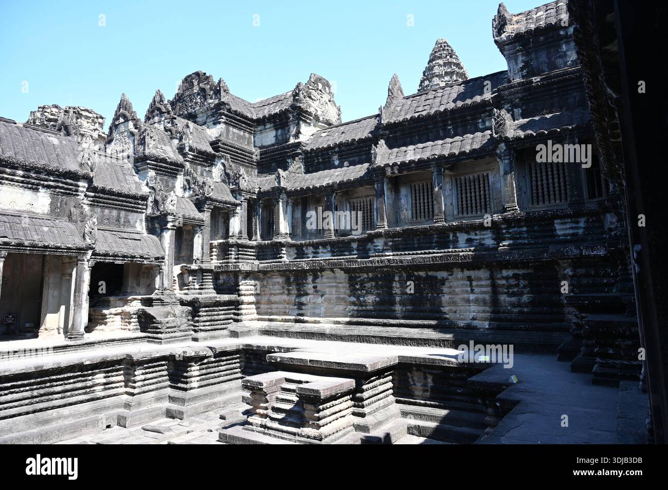 Erkunden Sie die Ruinen von Angkor Wat in der Nähe von Siem Reap Stockfoto