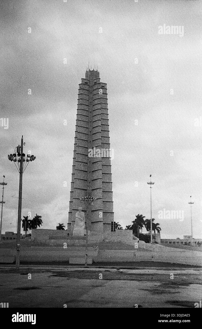 Havanna, Kuba - 1. August 1978: José-Martí-Denkmal auf der Plaza de la Revolución Stockfoto