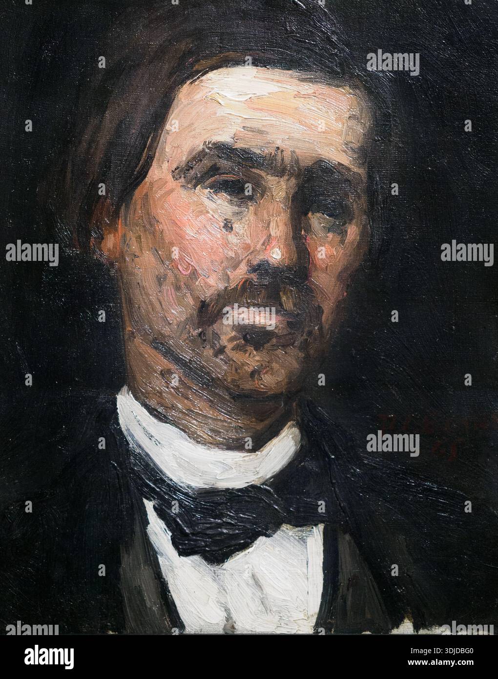 Kopf eines Mannes (1865) von Paul Cezanne (1839–1906) - Öl auf Leinwand Stockfoto