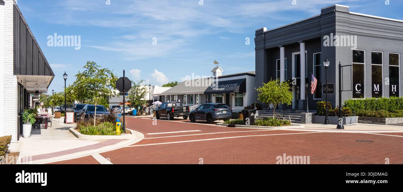 West Montrose Street im historischen Stadtzentrum von Clermont, Florida. (USA) Stockfoto