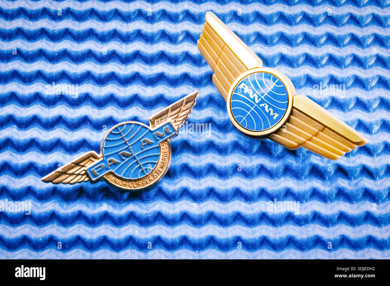 Vintage Pan American World Airways Kunststoff Junior Flügel, USA Stockfoto