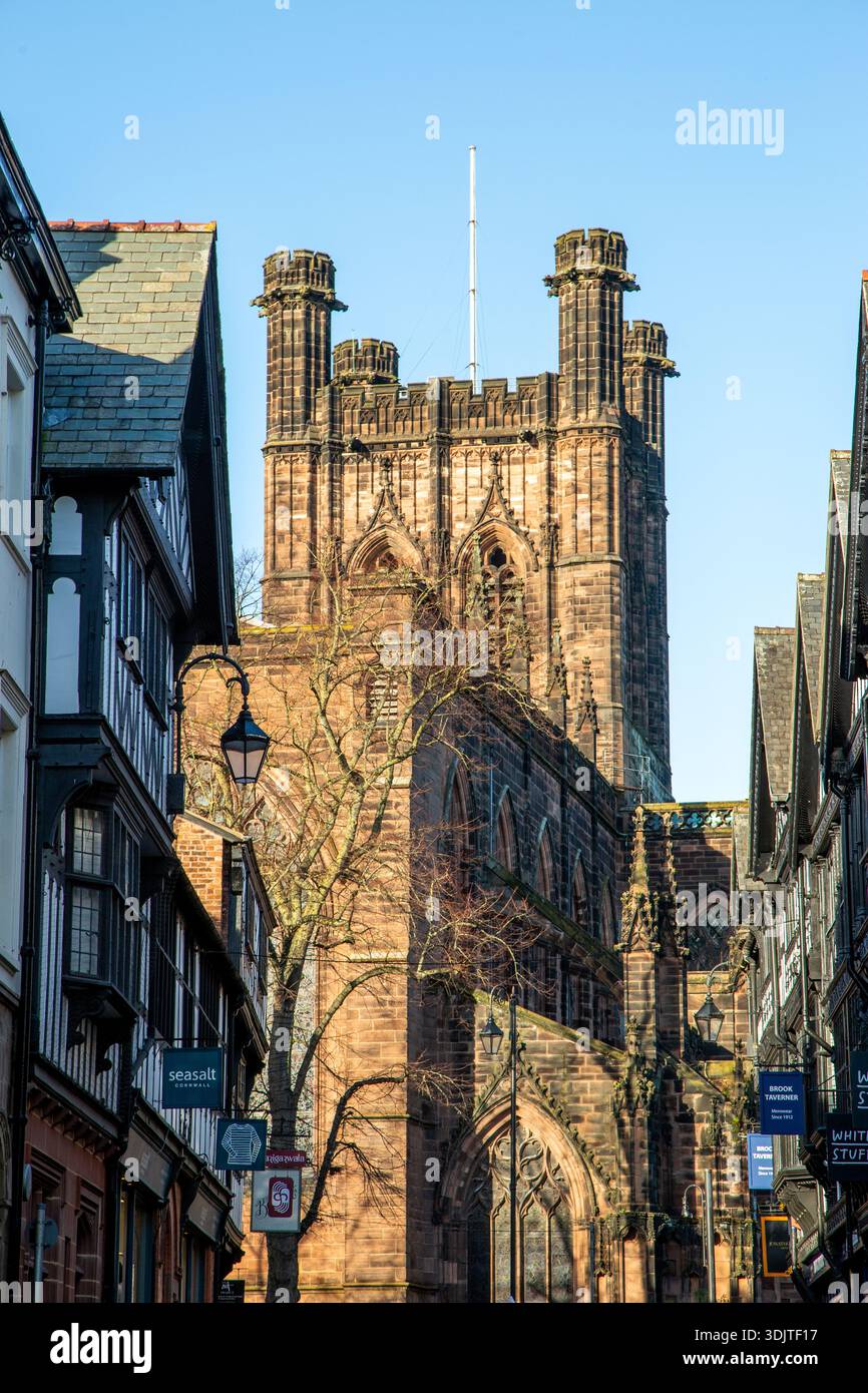 Chester Cathedral Cheshire , gewidmet Saint Werburgh, Stockfoto