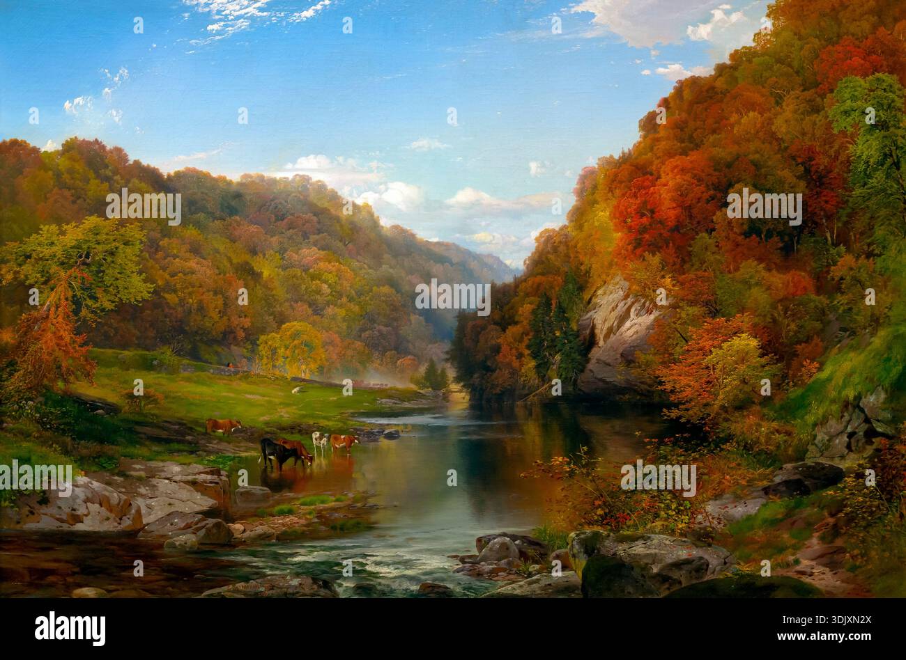 Herbstnachmittag, Wissahickon, Thomas Moran, 1864 Stockfoto