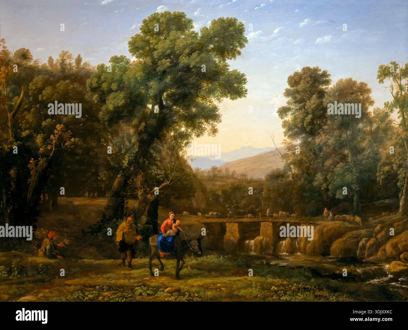 Der Flug nach Ägypten, Claude Lorrain, um 1635 Stockfoto