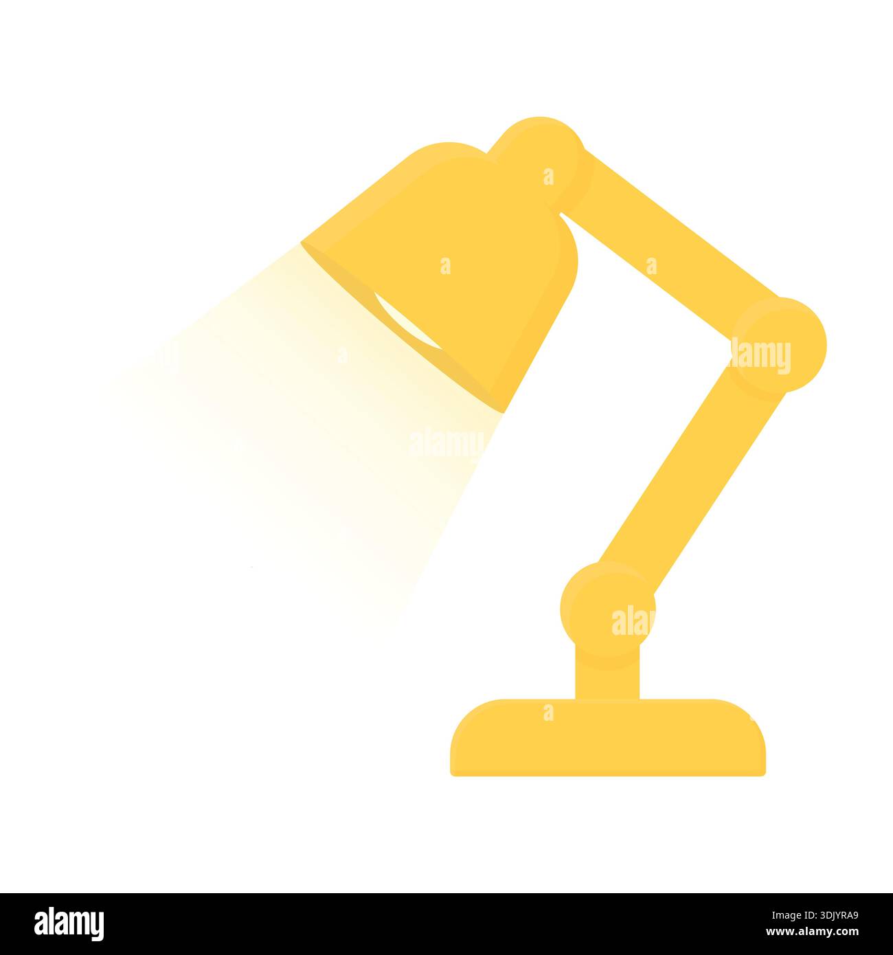 Tischleuchte eingeschaltet. Warmes Licht von der Tischleuchte. Stock Vektor