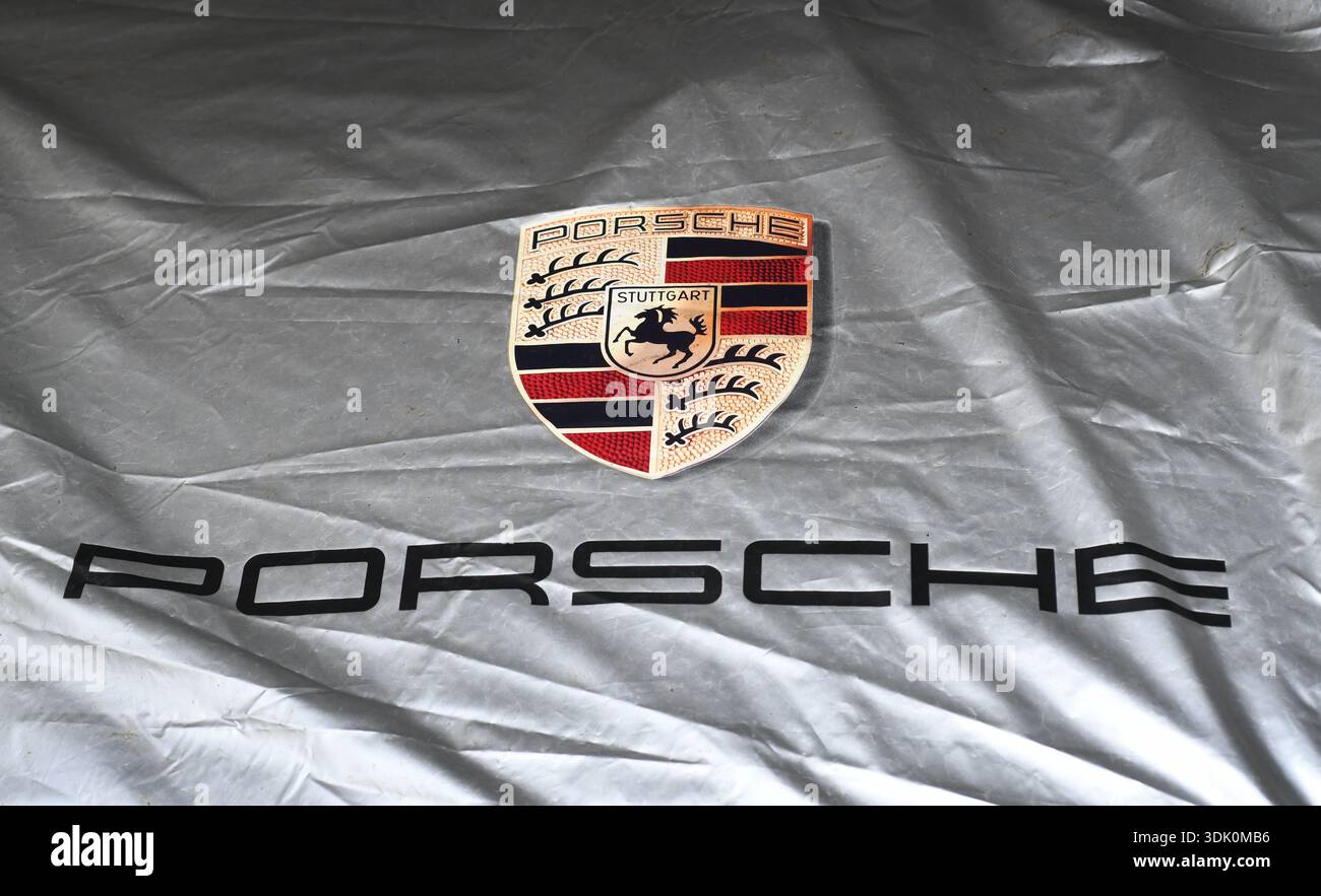 Porsche Autoabdeckung Stockfoto