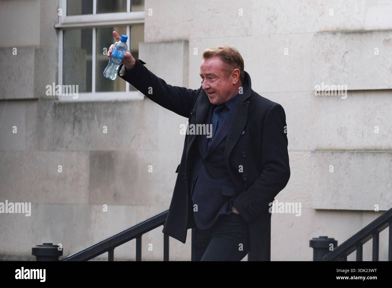 Michael Flatley at Belfast High Court where Switzer Consulting is taking legal action in a civil case against the choreographer and dancer for alleged breach of contract, relating to an agreement the firm says was reached to allow it to run the dance shows. Picture date: Thursday January 29, 2026. Stockfoto