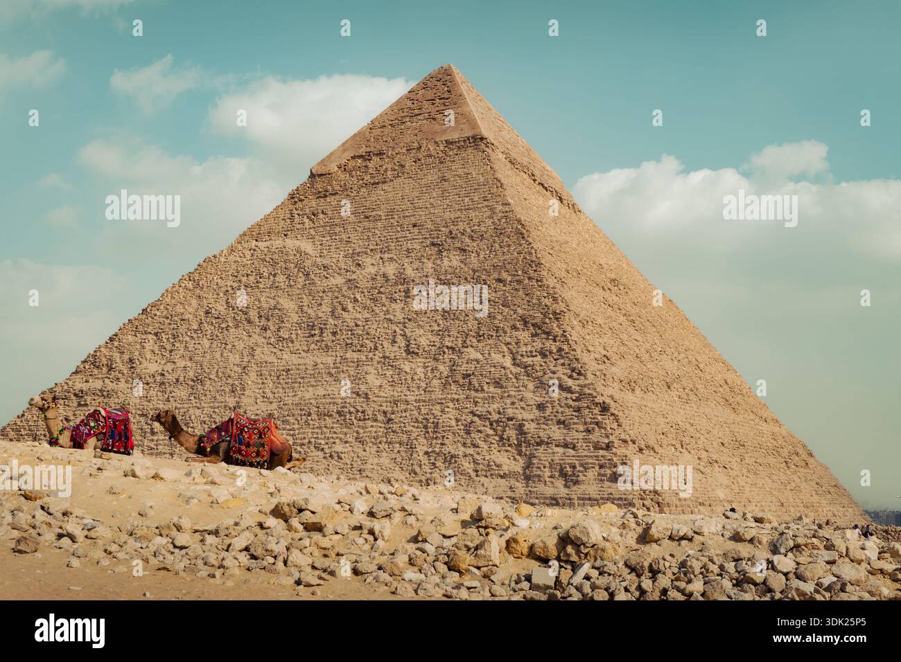 Landschaft der Pyramiden von Gizeh in Ägypten Stockfoto