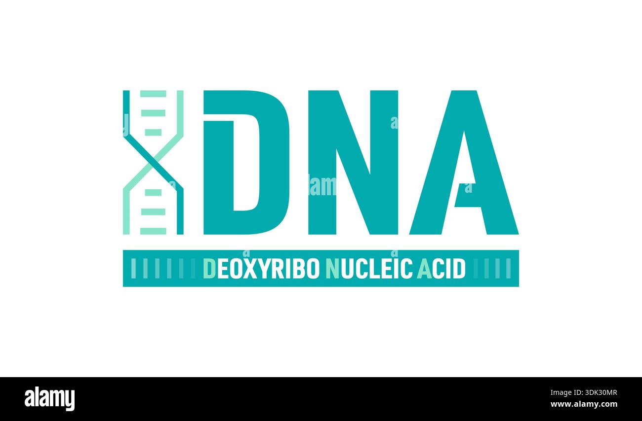 Desoxyribonukleinsäure-Logo. dna und dna-Kettenkonzept Stock Vektor