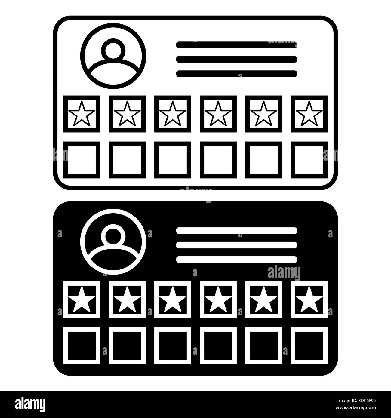 Treuepunkte-Kartensymbol aus E-Commerce und Zahlungseinzug. Symbol für Treuekarte. Treuekarte, Karte, Geschenkschild. Flacher STYLE. Stockfoto