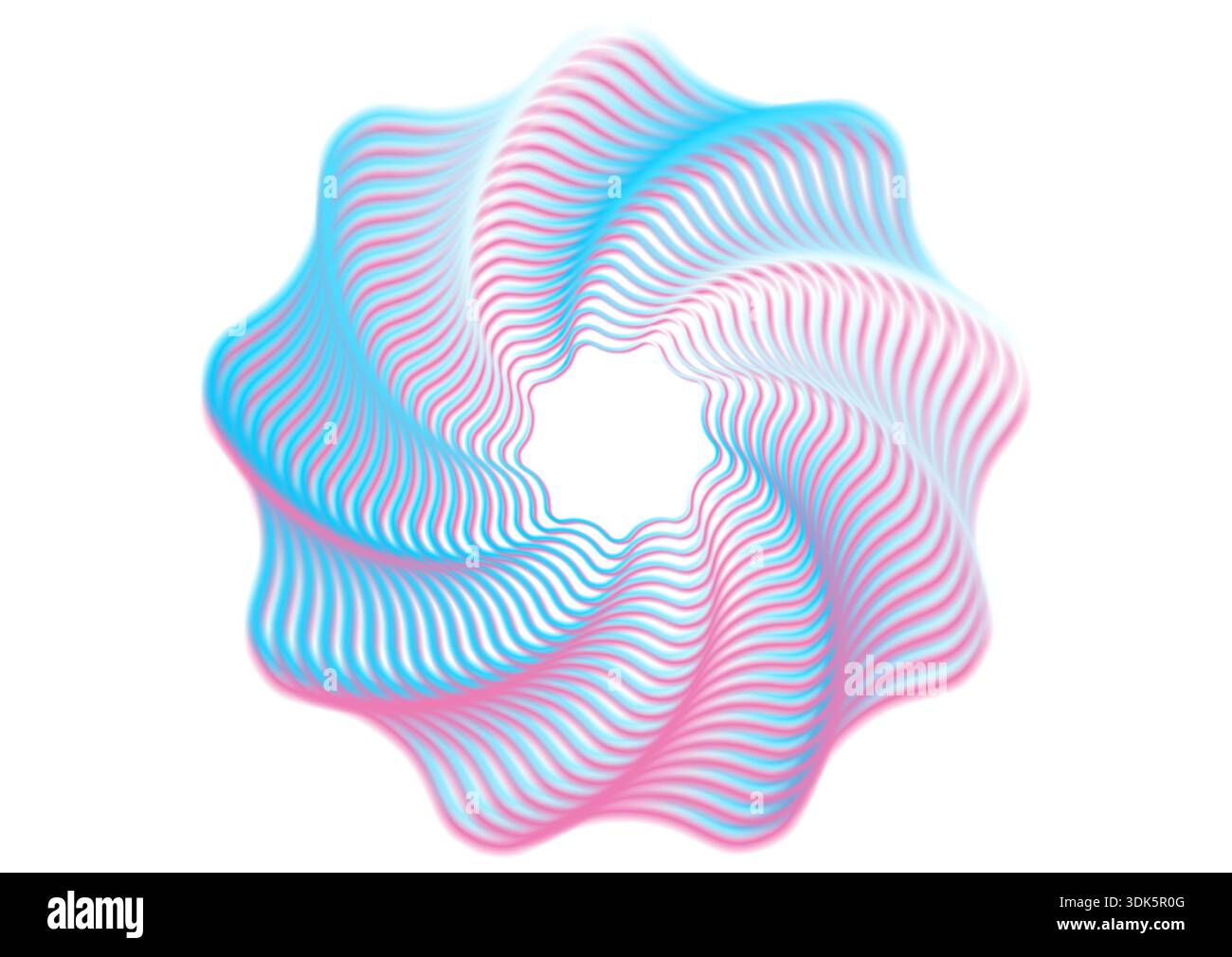 Blau-rosa, geometrisches, glattes, gewelltes, kurvenförmiges Design. Sternenverzierung Vektor-Hintergrund Stock Vektor