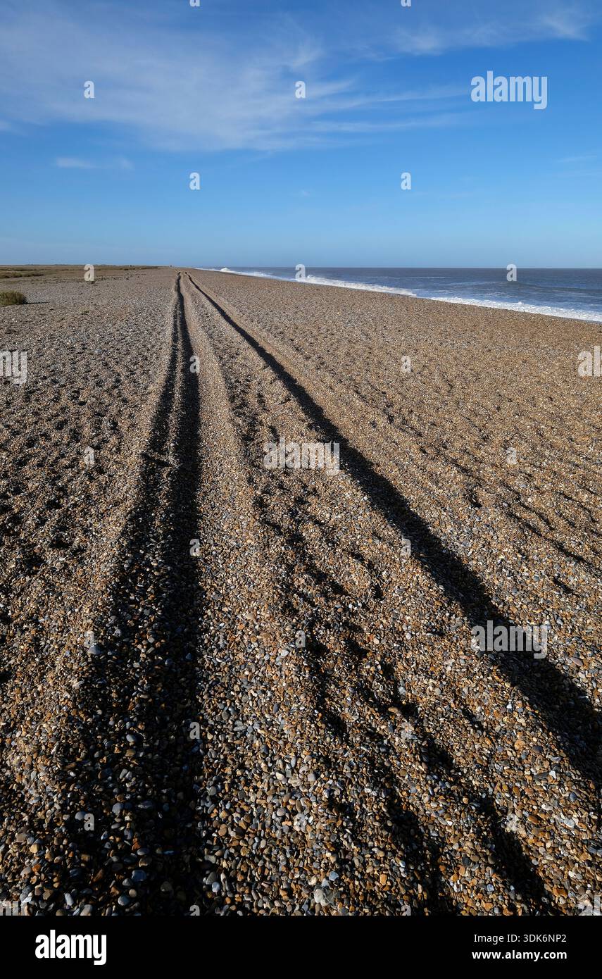 Geländewagen am Single Beach, cley-next-the-Sea, Nord-norfolk, england Stockfoto
