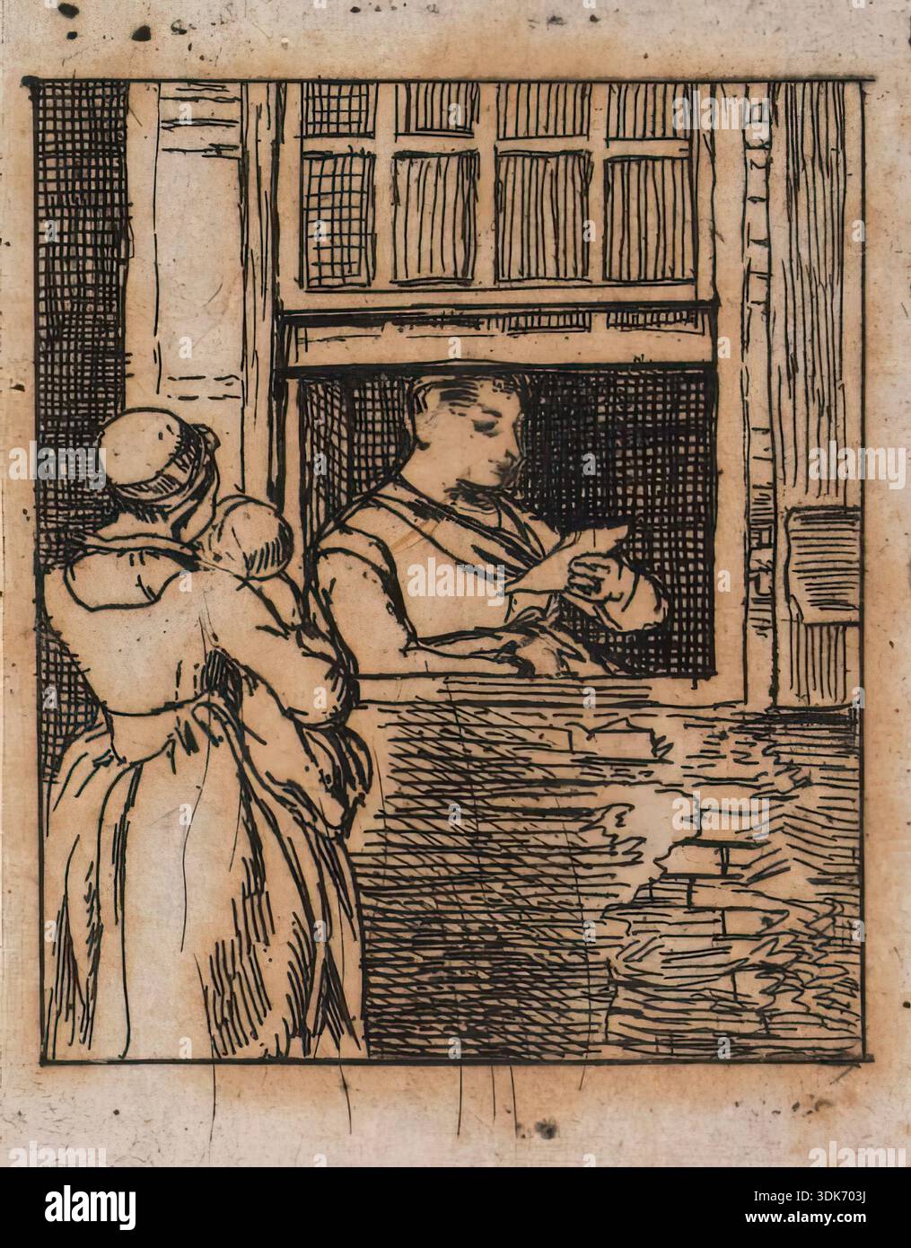 Frau am Fenster, 1813. Stockfoto