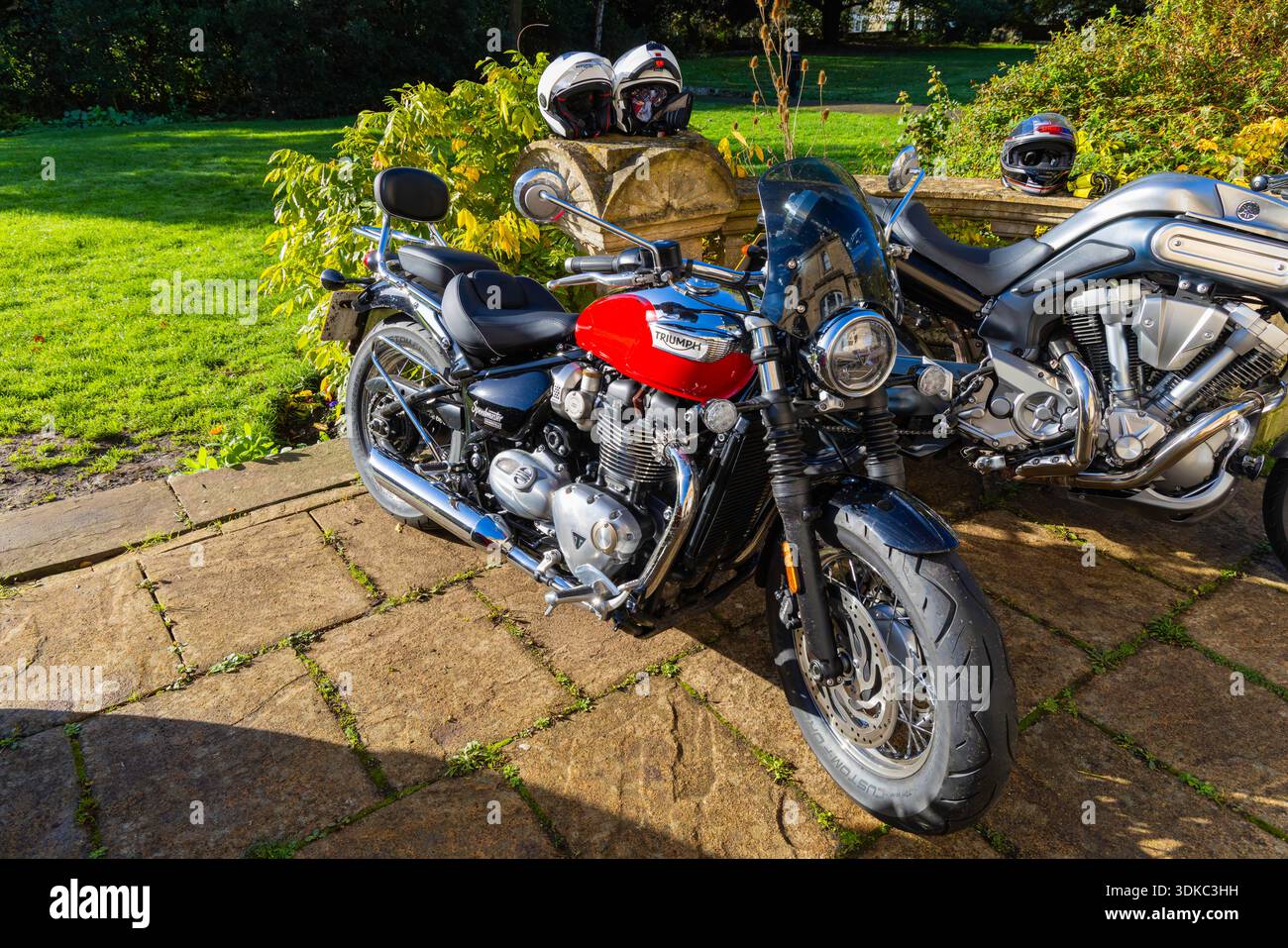 Clevedon Cars und Coffee Triumph Speedmaster Bonneville Stockfoto