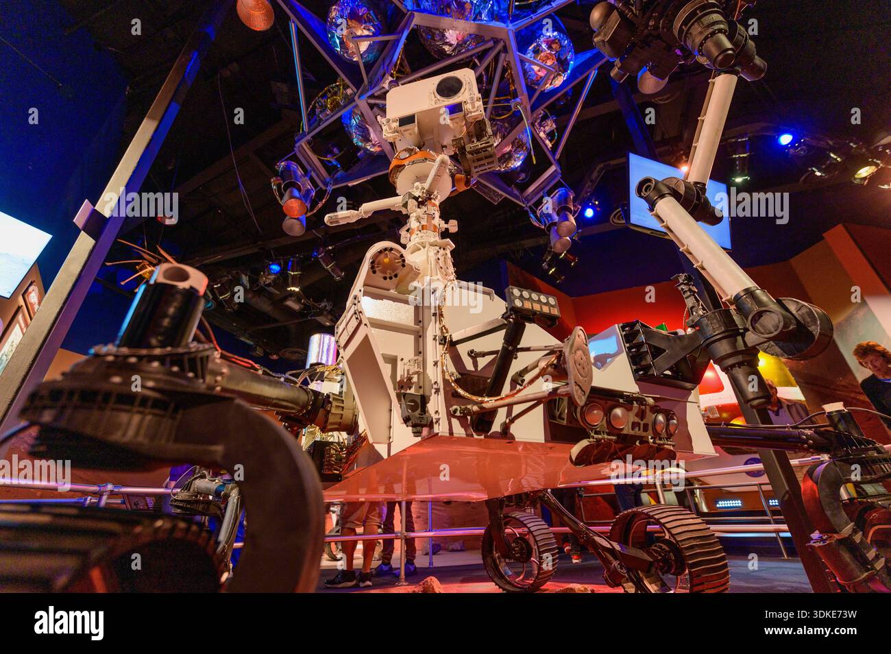 Robotische Lander- und Explorationsfahrzeuge im Kennedy Space Center Visitor Complex, Florida. Stockfoto
