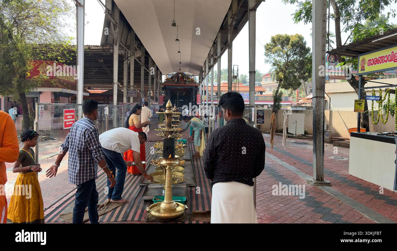 Attukal Bhagwaty Tempel Exteriors Stockfoto