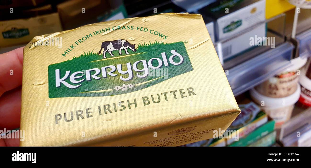 Kerrygold ist eine authentische irische Butter. Stockfoto