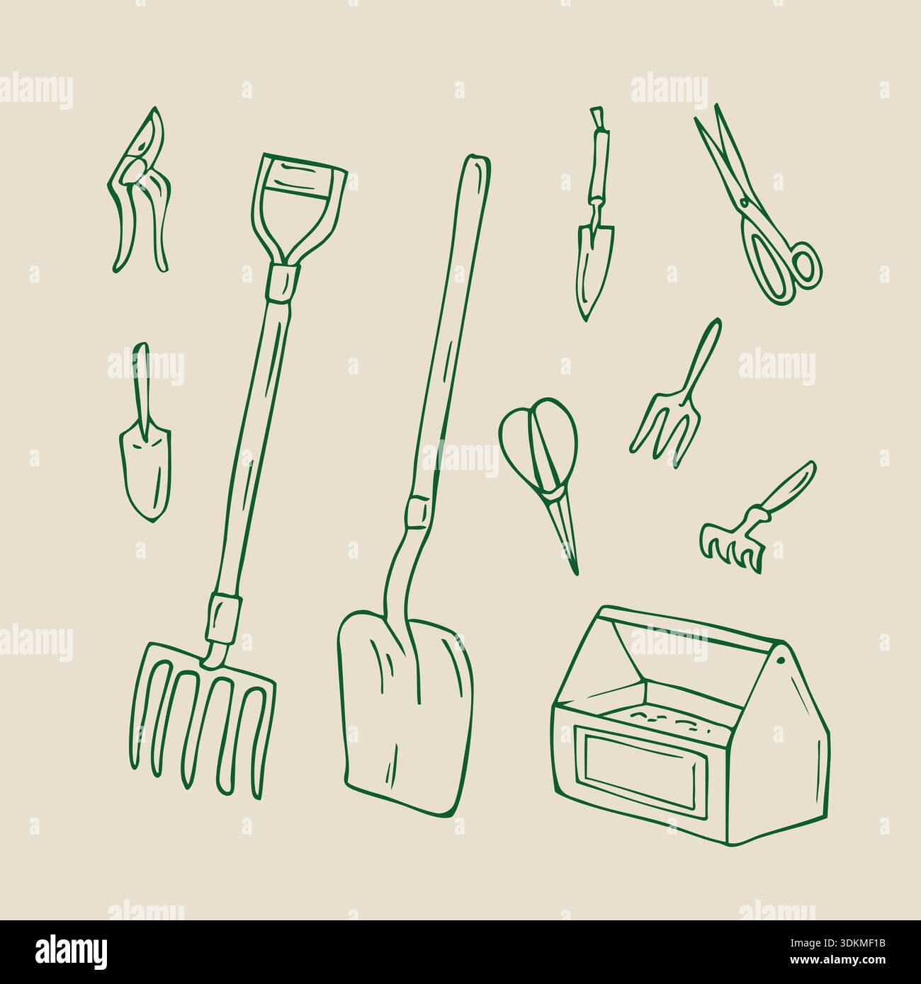 Set handgezeichneter Kritzelgarnitur Stock Vektor