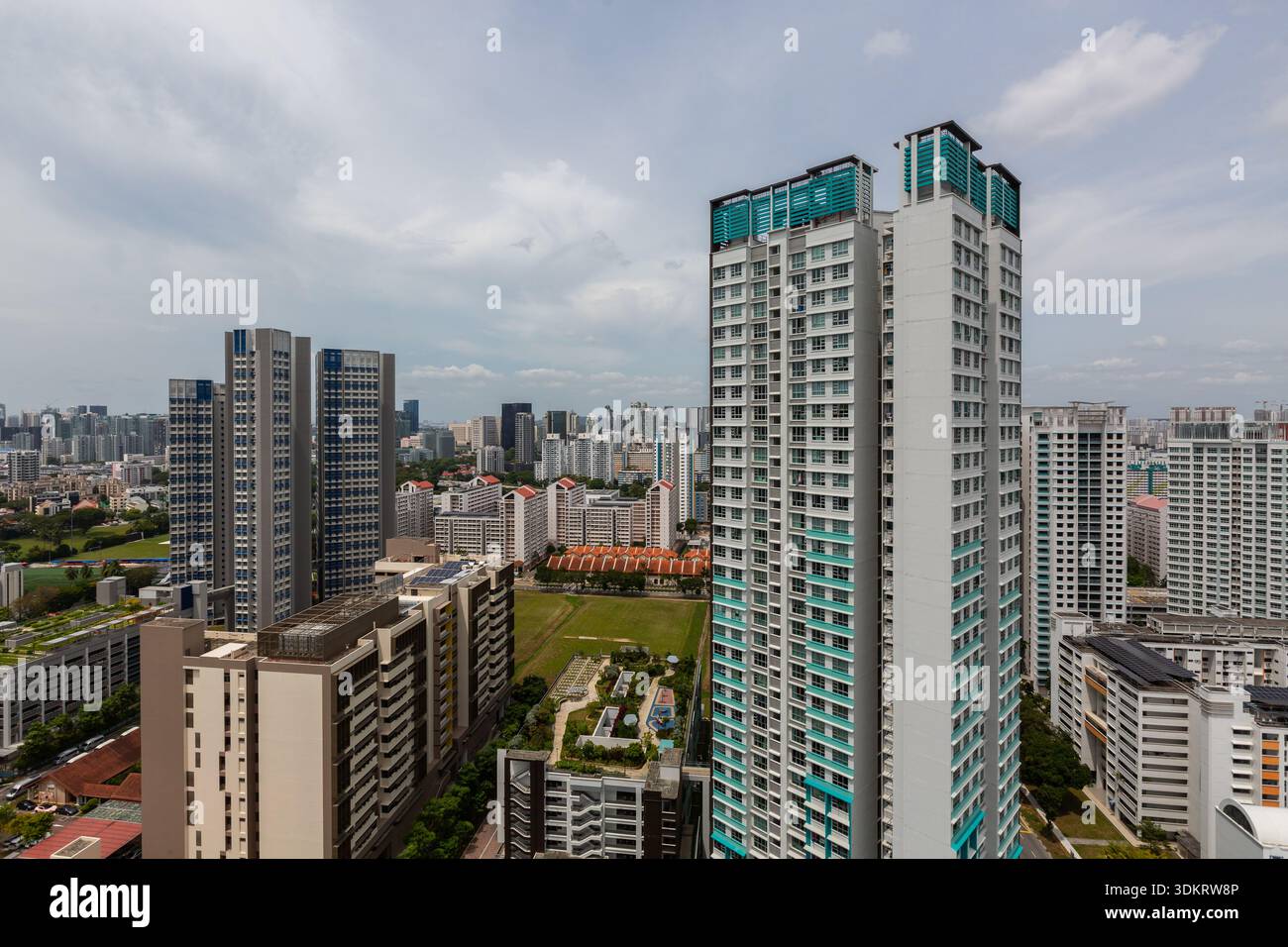 Öffentliche Wohnhäuser in Singapur. Stockfoto