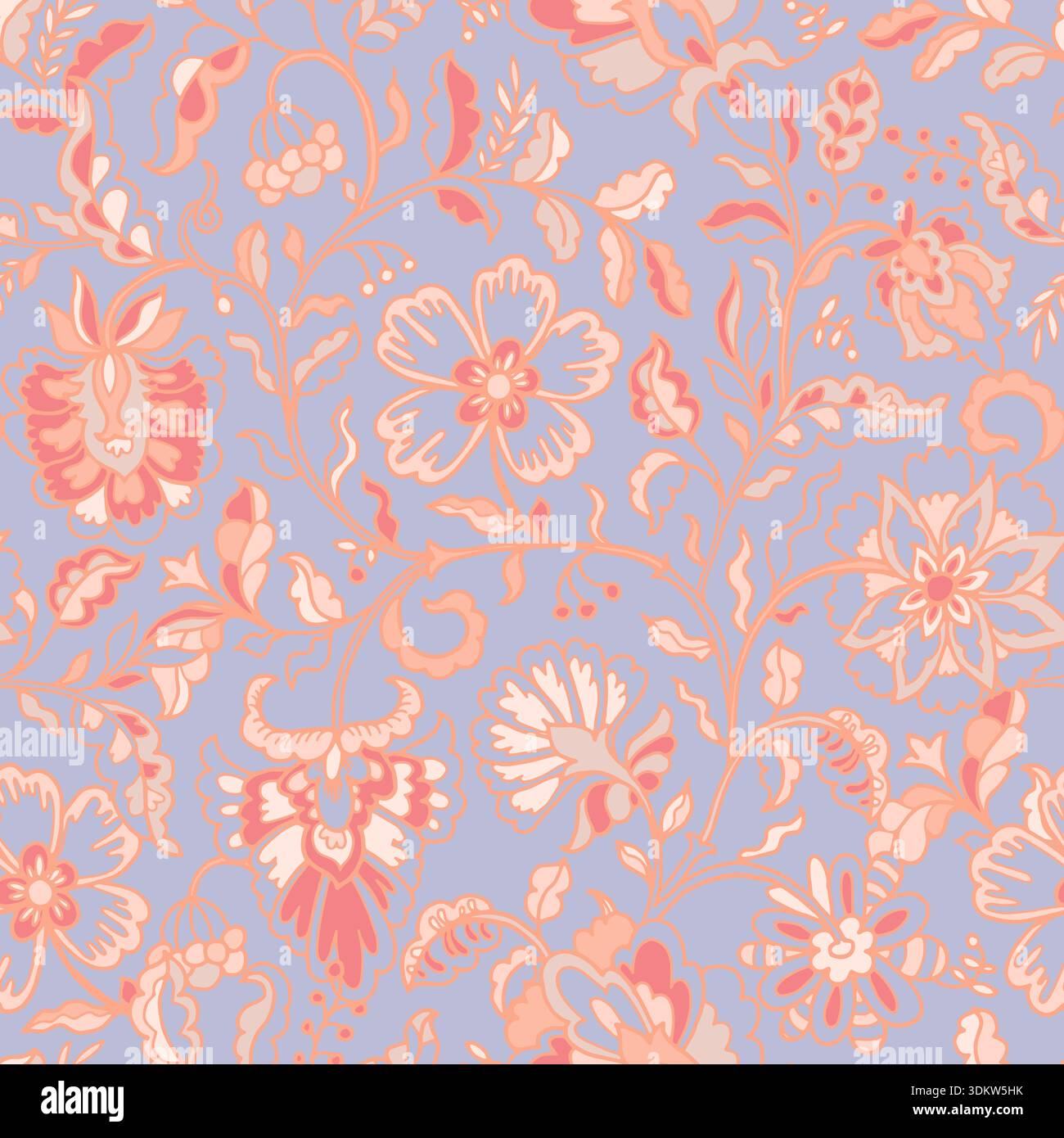 Barockes Ornament Mit Pastellfarbenem Blumenmuster Stock Vektor