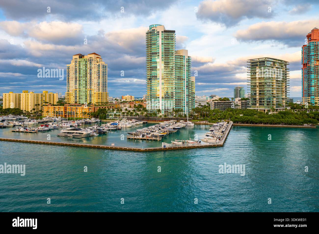 Yachthafen im South Pointe Park, Miami Beach, Florida Stockfoto