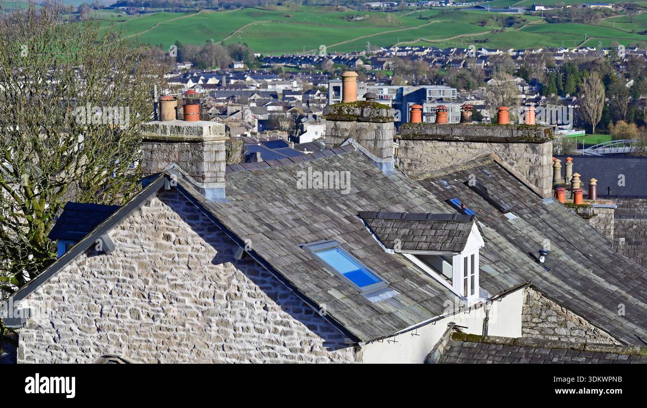 Dächer in Beast Banks, Kendal, Cumbria, England, Vereinigtes Königreich, Europa. Stockfoto