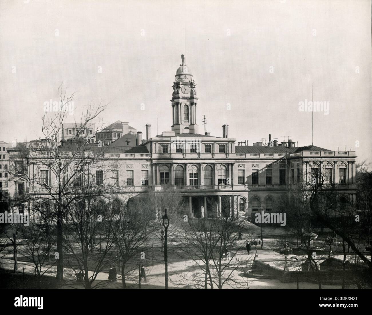 City Hall New York, amerikanisches Vintage-Foto aus dem 19. Jahrhundert Stockfoto