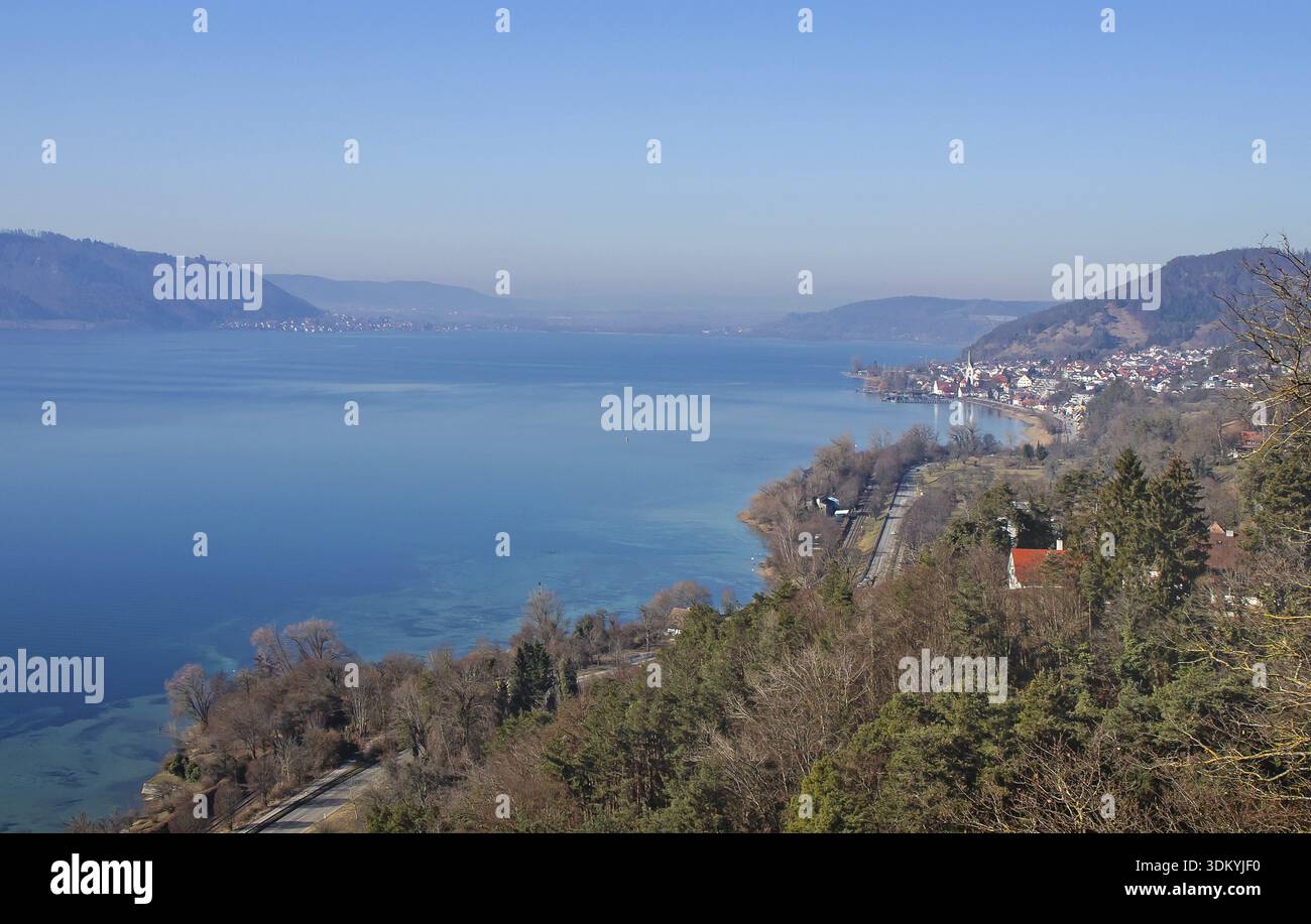 Sipplingen am Bodensee mit der Martinskirche Stockfoto