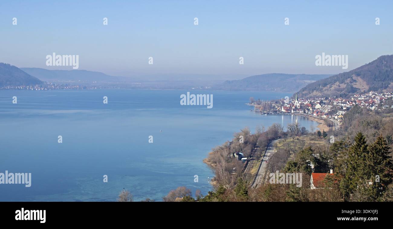 Sipplingen am Bodensee mit der Martinskirche Stockfoto
