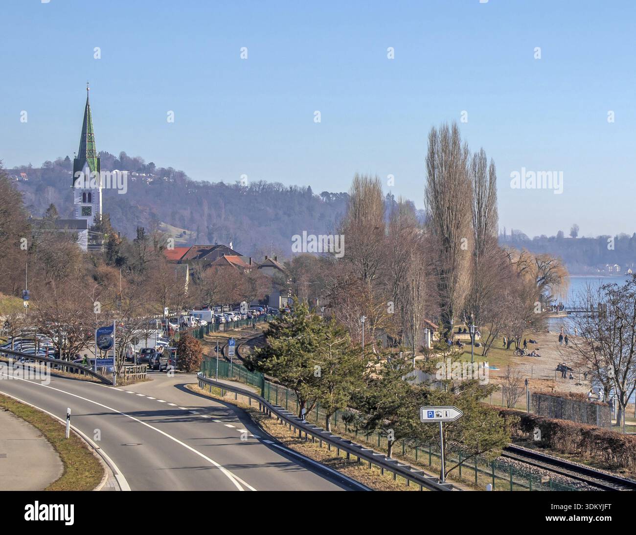 Sipplingen am Bodensee mit der Martinskirche Stockfoto