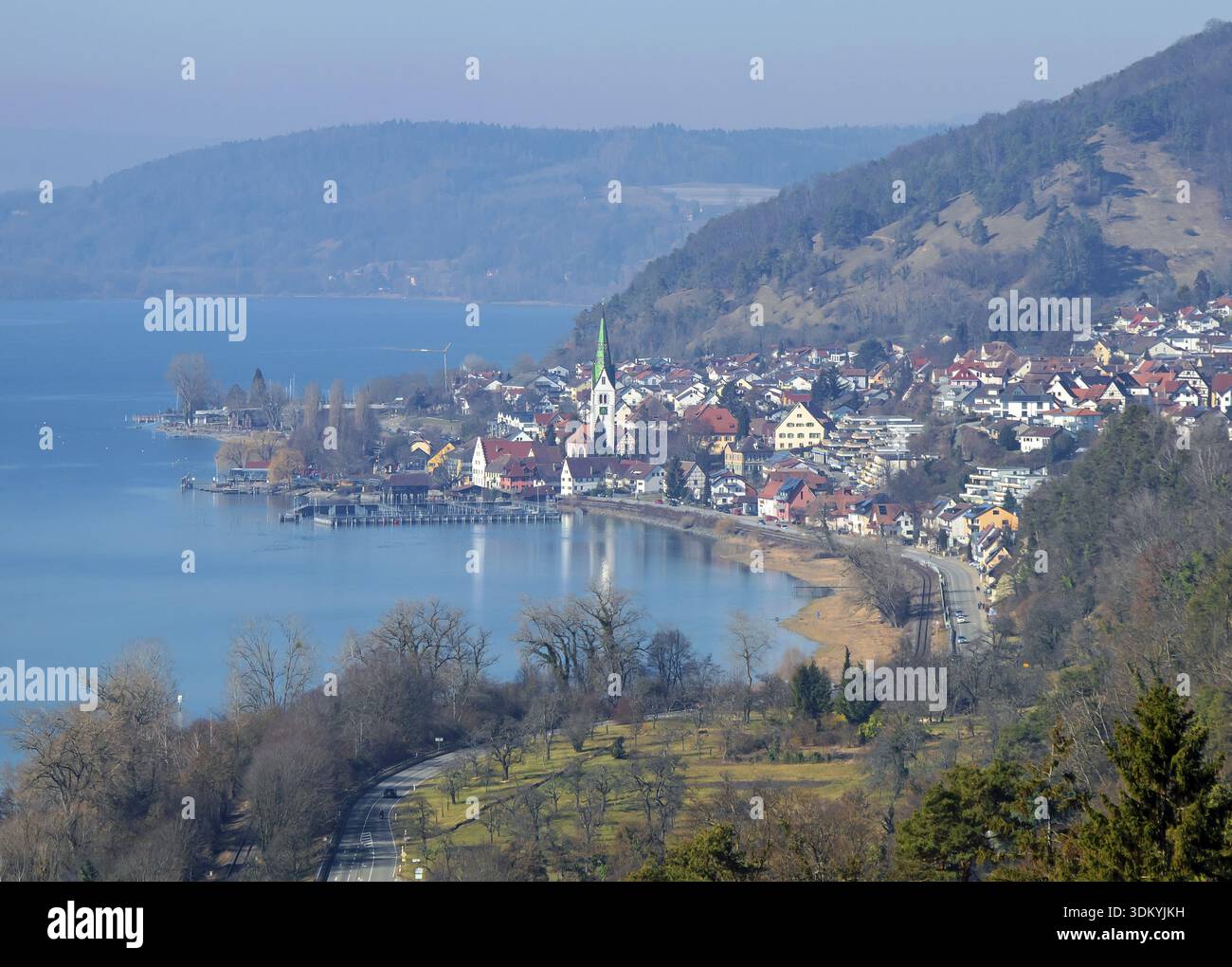 Sipplingen am Bodensee mit der Martinskirche Stockfoto