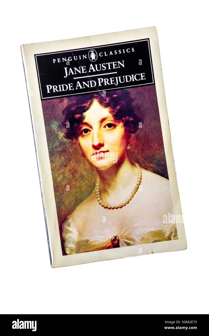 Eine Pinguin Classic Edition von Stolz und Vorurteil von Jane Austen. Das Buch wurde ursprünglich 1813 veröffentlicht. Stockfoto