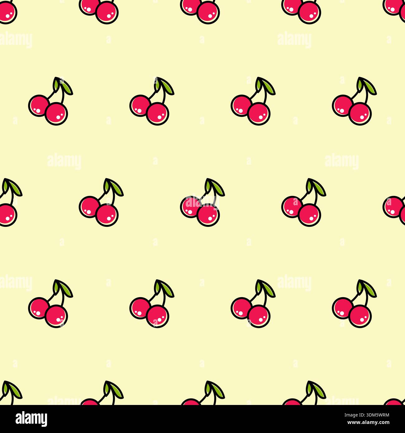 Sommer-Kirschfrucht Süßes Nahtloses Muster-Design Stock Vektor