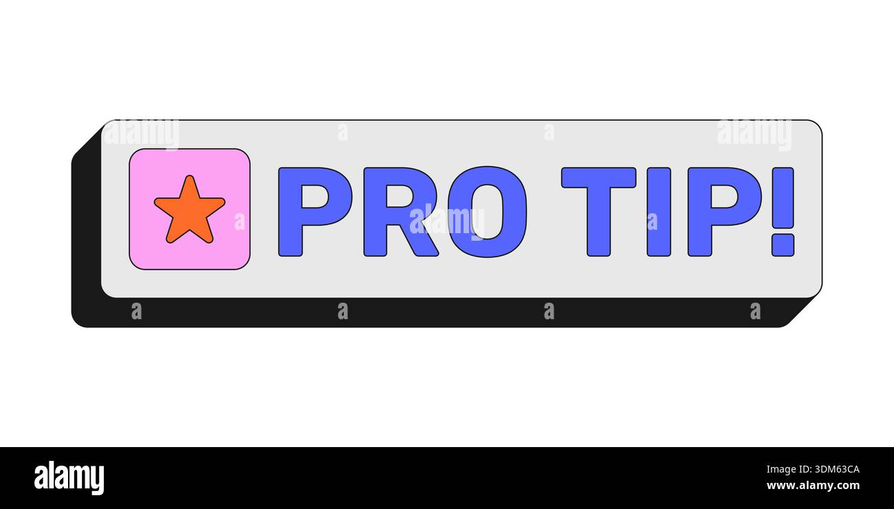 Rechteckige Web-Schaltfläche für Pro-Tip-Benutzeroberfläche Stock Vektor