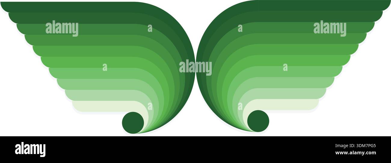 Design-Illustration Mit Grünen Verlaufsflügeln Stock Vektor