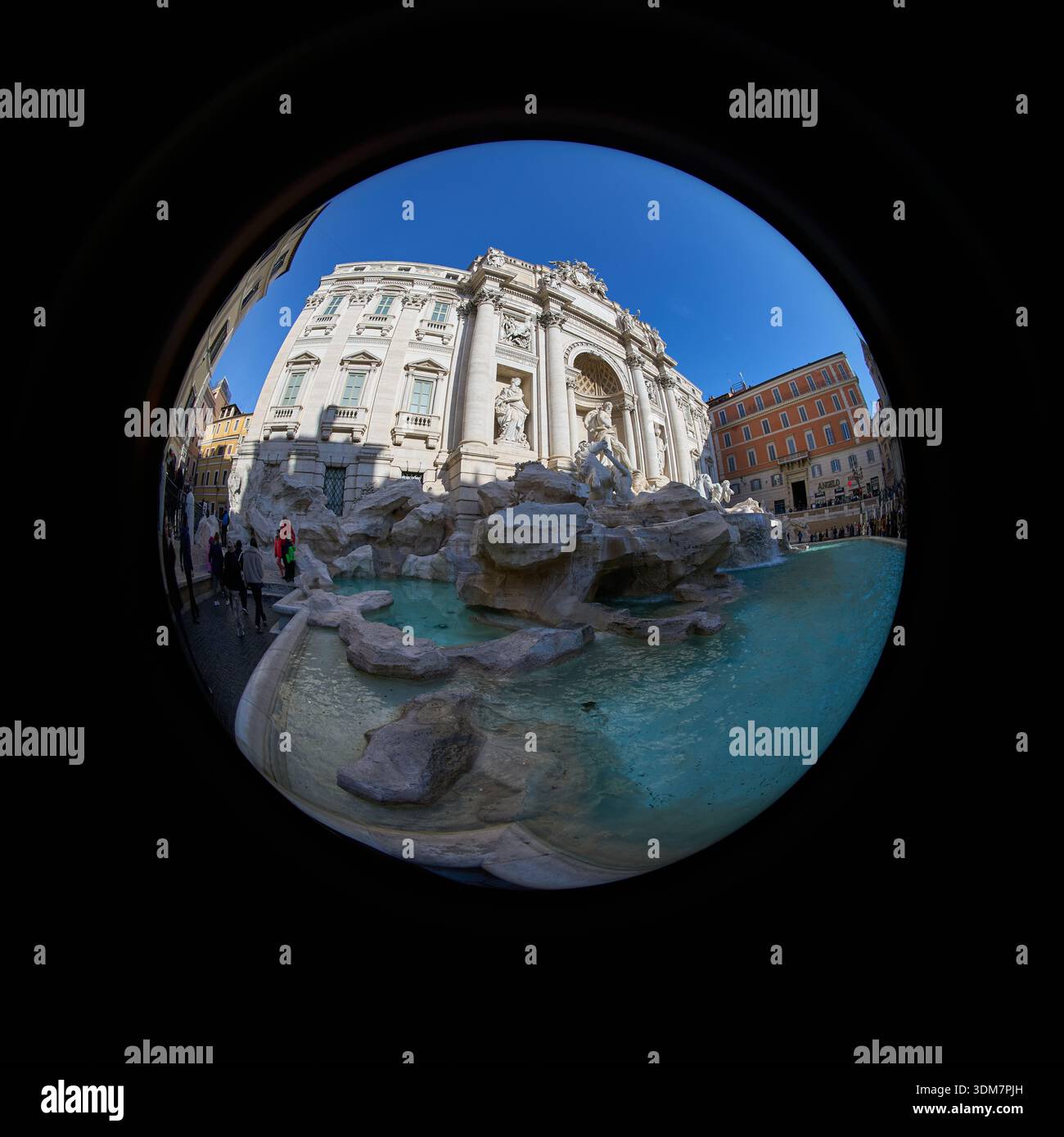 Fontana di Trevi (Trevi-Brunnen) an einem sonnigen Wintertag in Rom, Italien Stockfoto
