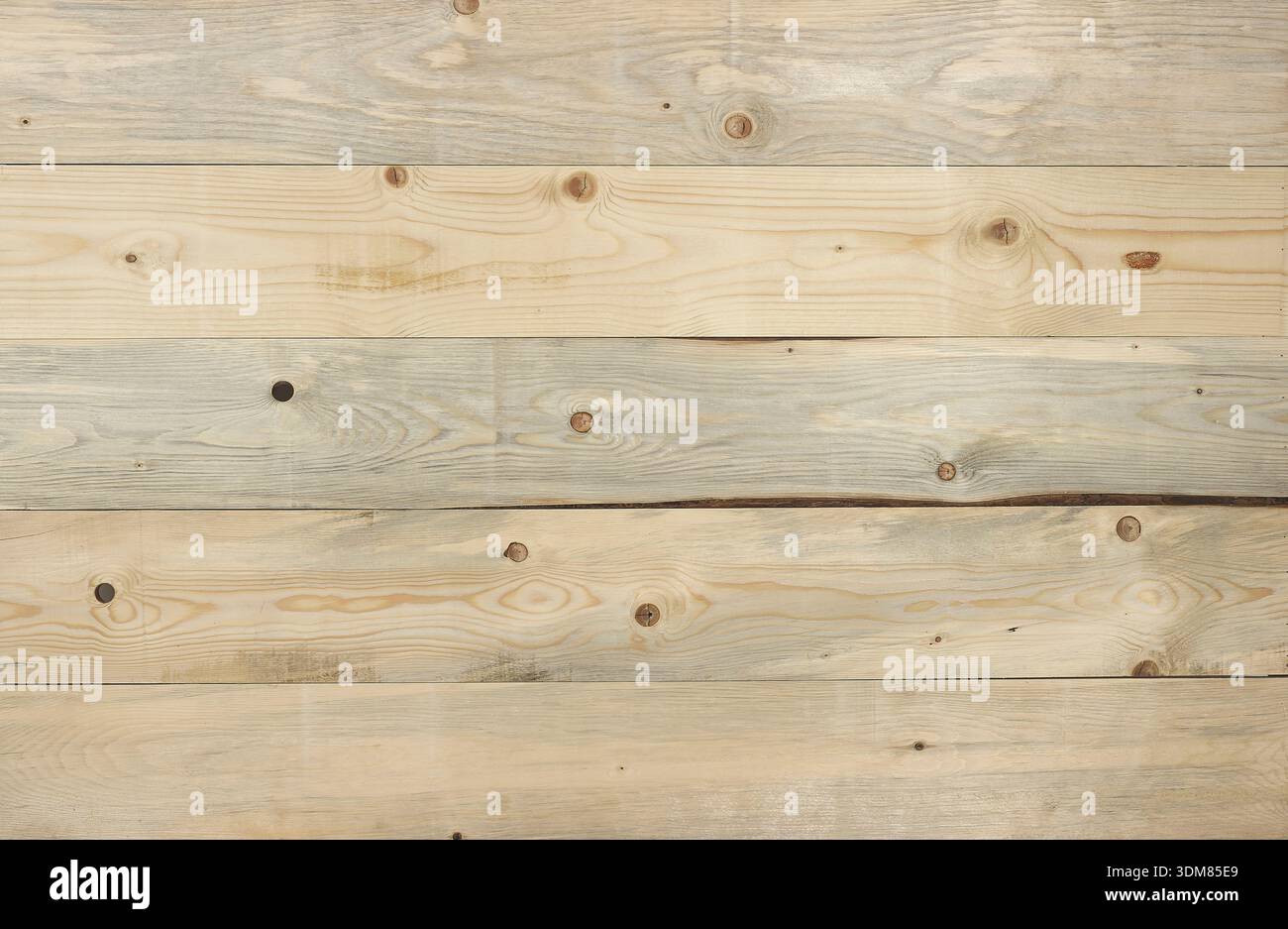 Heller Natur-Kiefer Holzdiele Textur Hintergrund mit horizontalen Brettern Stockfoto
