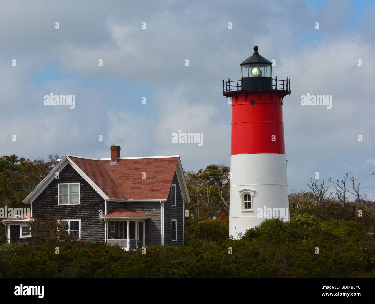 Leuchtturm von Nauset Beach Cape Cod Stockfoto