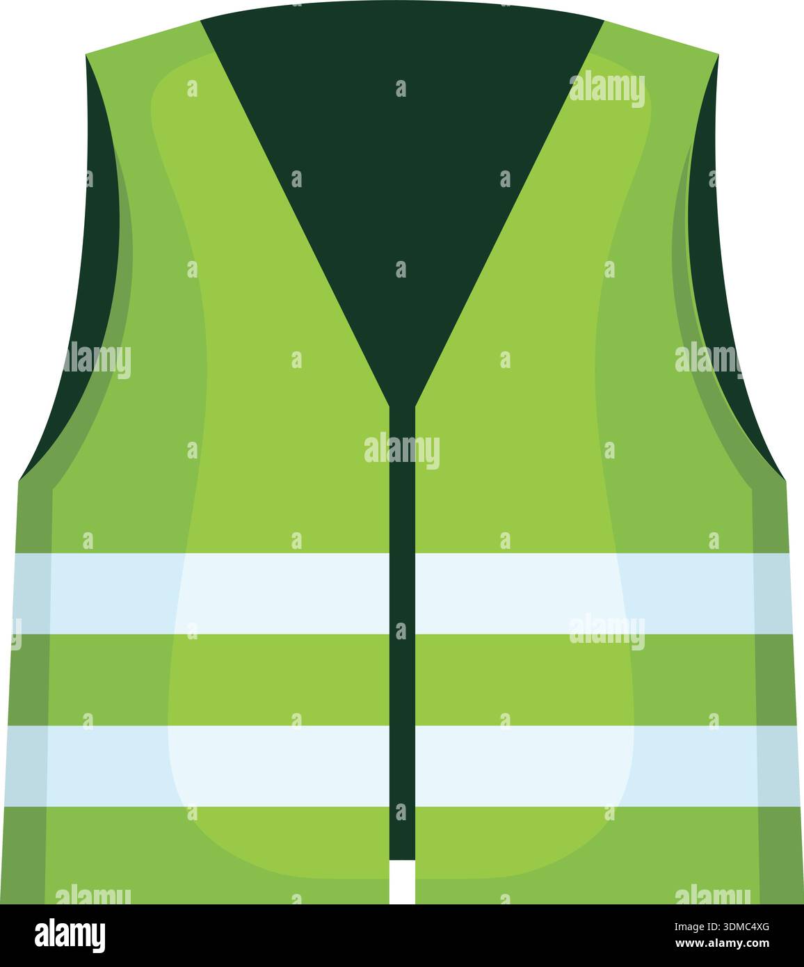 Eine grüne Weste mit reflektierenden Streifen Stock Vektor