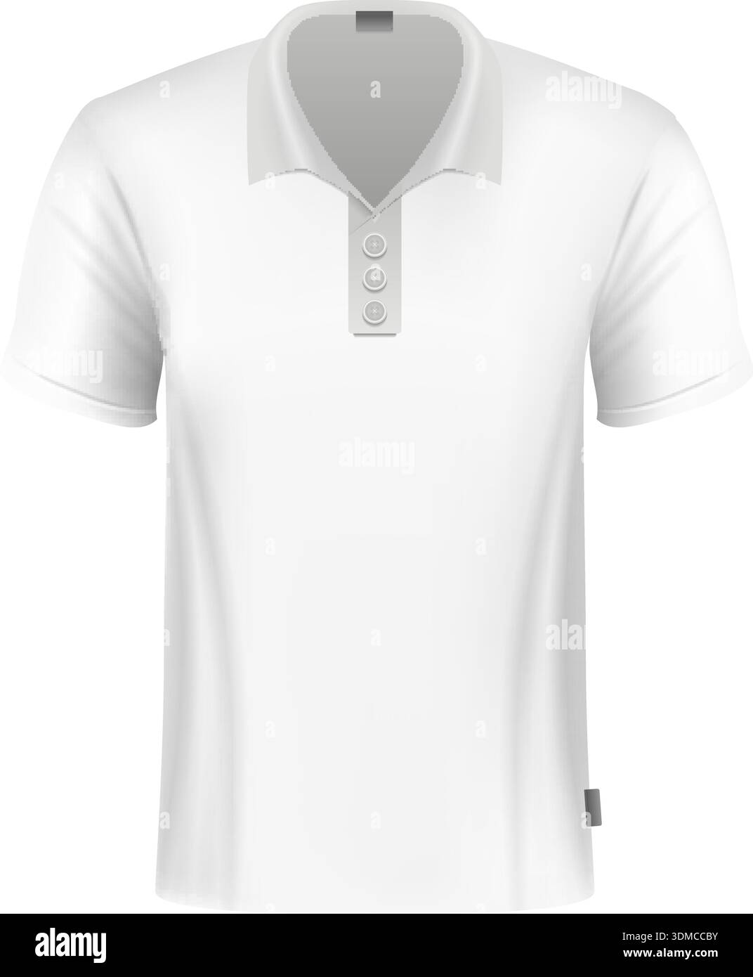 Ein weißes Hemd mit Button-Down-Kragen und weißem Kragen Stock Vektor