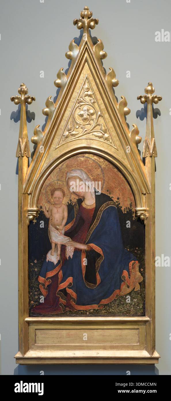 Madonna der Demut (Madonna dell umilta) eines venezianischen Malers, um 1440. Museo Poldi Pezzoli, Mailand, Italien. Internationale Kunst im gotischen Stil. Stockfoto