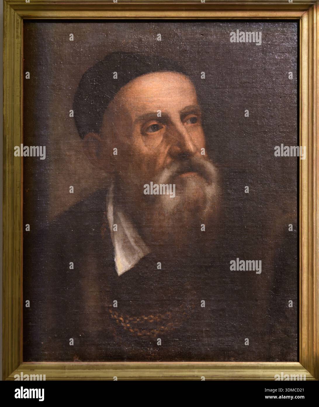 Selbstporträt nach Tizian (Tiziano Vecellio), Pinacoteca Ambrosiana, Mailand. Stockfoto