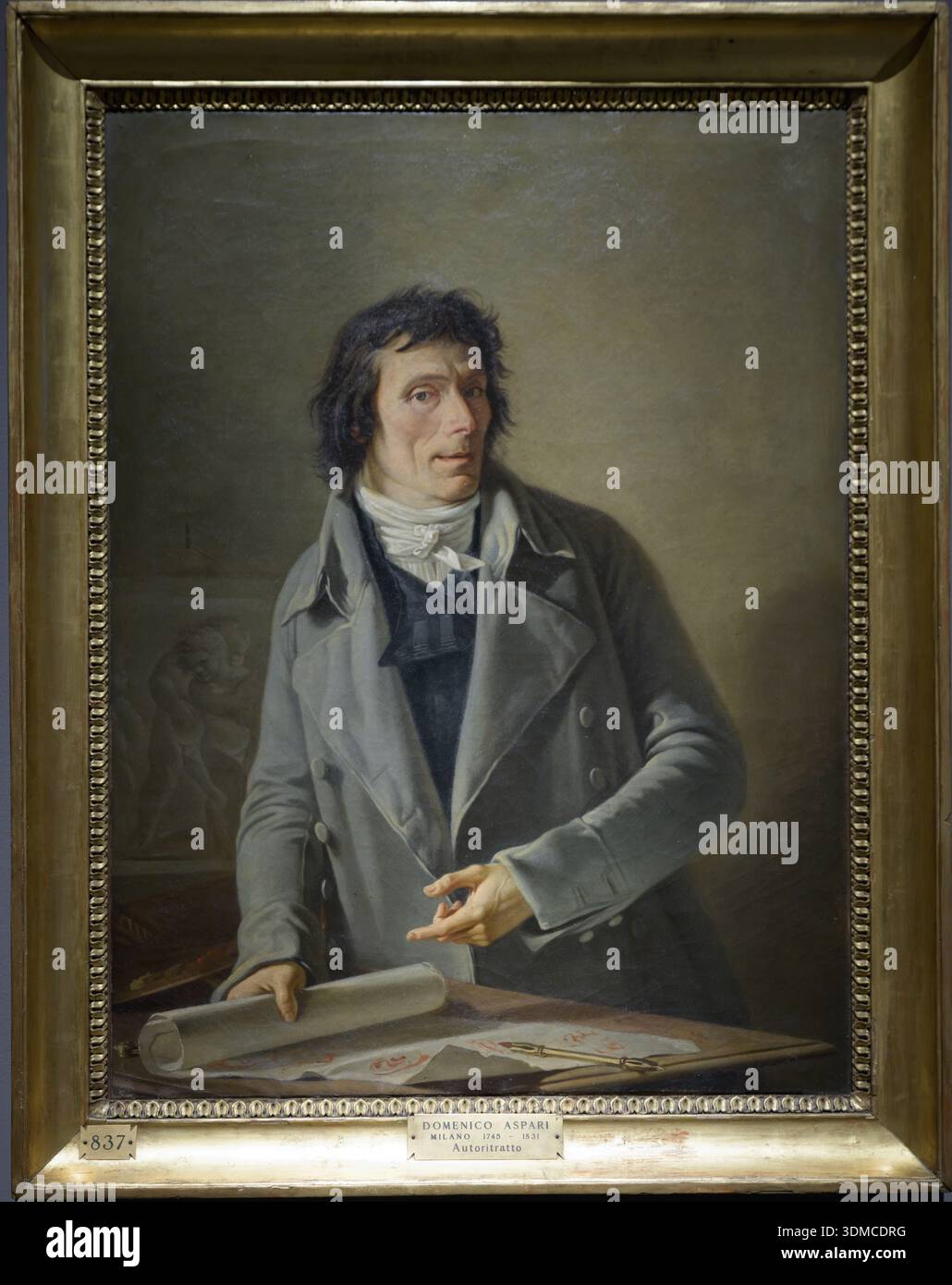 Selbstporträt von Domenico Aspari in der Pinacoteca di Brera in Mailand, Italien. Stockfoto