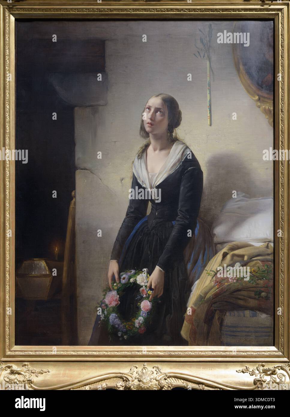 „Mutter trauert um den Tod ihres Kindes“ (1845) von Giuseppe Molteni, ausgestellt in der Pinacoteca di Brera, Mailand. Stockfoto