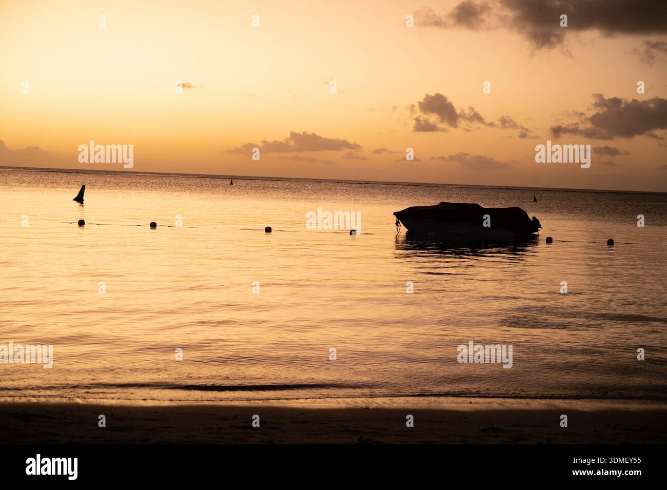 Mauritius Beach bei Sonnenuntergang Stockfoto