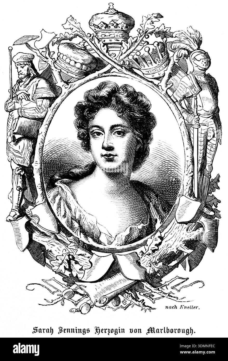 Sarah Jennings Duchess of Marlborough (1660–1744) England, Porträt Persönlichkeit, historische Illustration 1863 Stockfoto