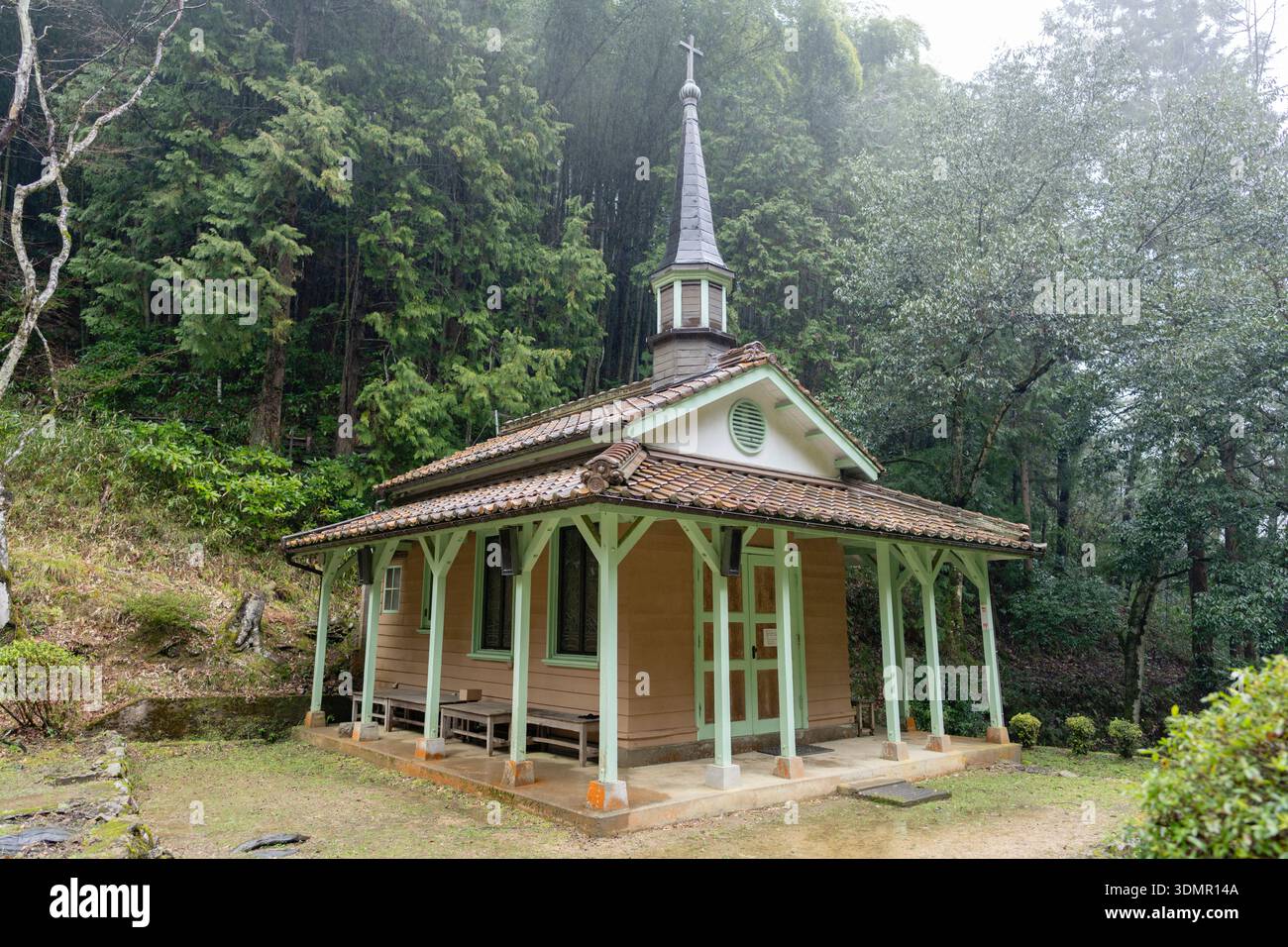 Otometoge St. Mary's Chapel, Tsuwano, Shimane - Gefängnis und Ort der gemarterten Christen aus Nagasaki Stockfoto