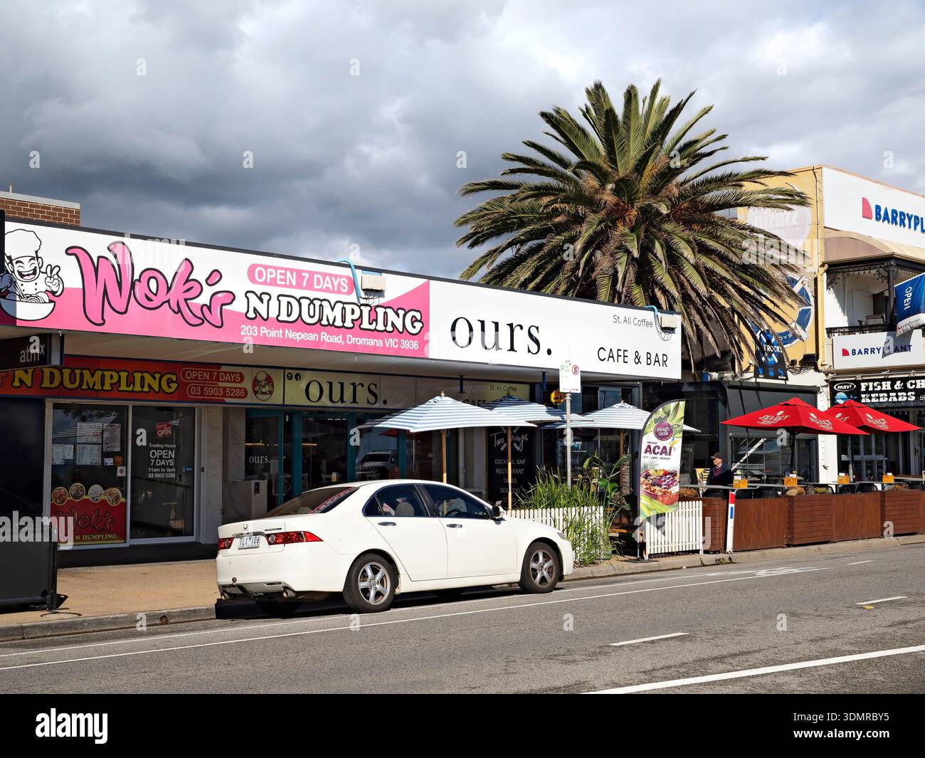 Melbourne Bayside / Our Cafe Bar und Woks N Dumpling Restaurant in Dromana. Stockfoto