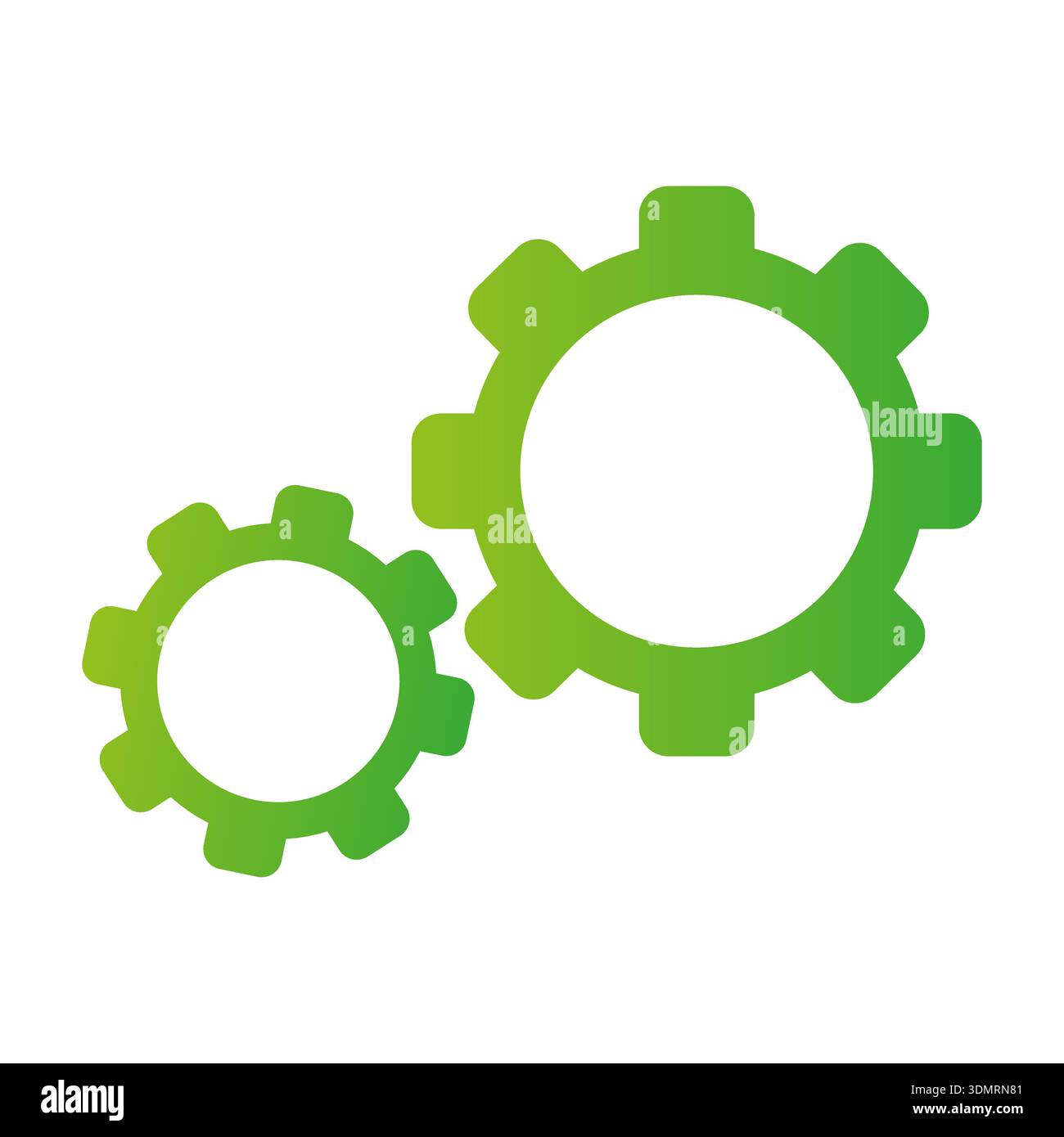 Symbol für Systemeinstellungen. Mechanischer Prozess Vektor. Symbol für technisches Getriebe. Professionelle technische Werkzeugsysteme. Stock Vektor