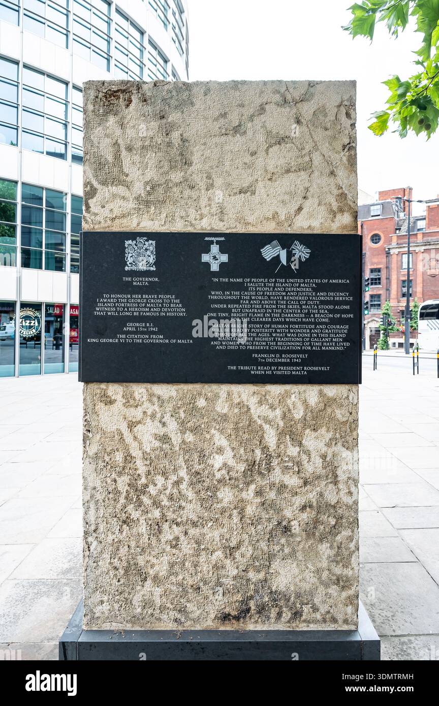 MALTA BELAGERUNG MEMORIAL by All Hallows by the Tower, London Stockfoto